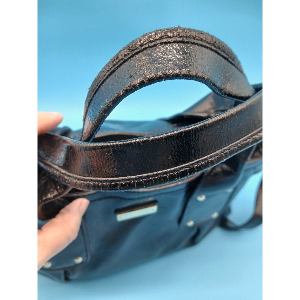 Kate Spade New York Glossy Patent Leather Handbag Black w Shoulder & Tote Straps - Picture 14 of 16